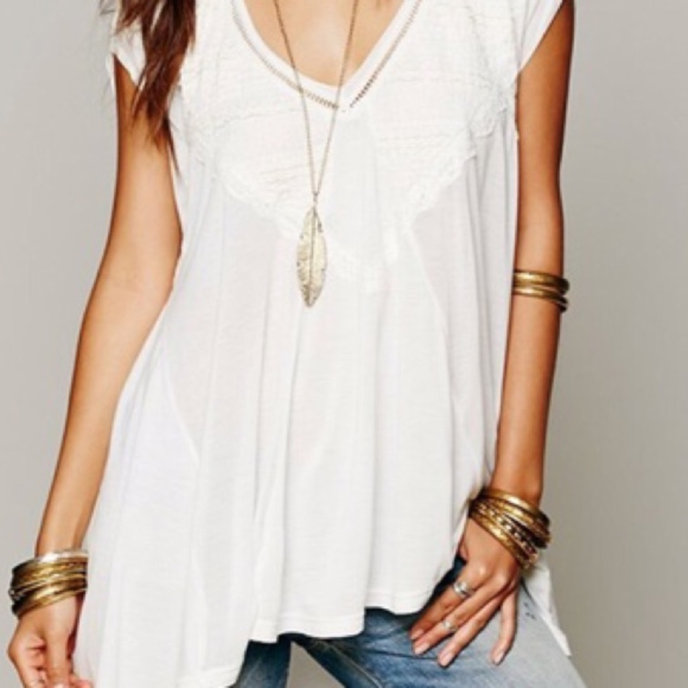 Free People Abigail Lace Tee